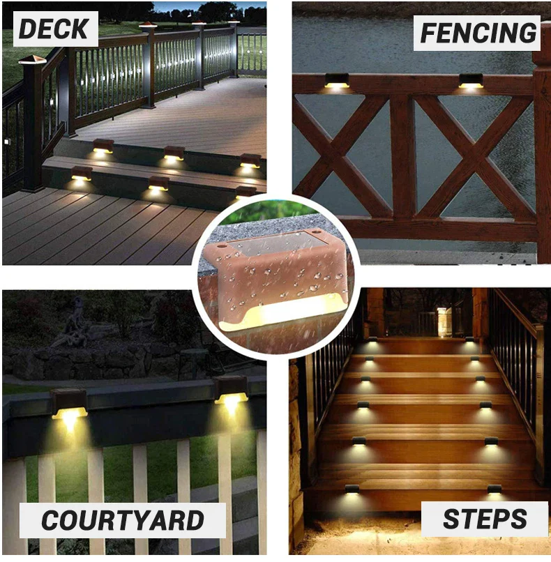 1/4/8/12/pcs Solar LED Lights Outdoor Garden Light Deck Lamp Solar Stairs Light Waterproof Solar Step Lamp Patio Garden Decor - Image 21