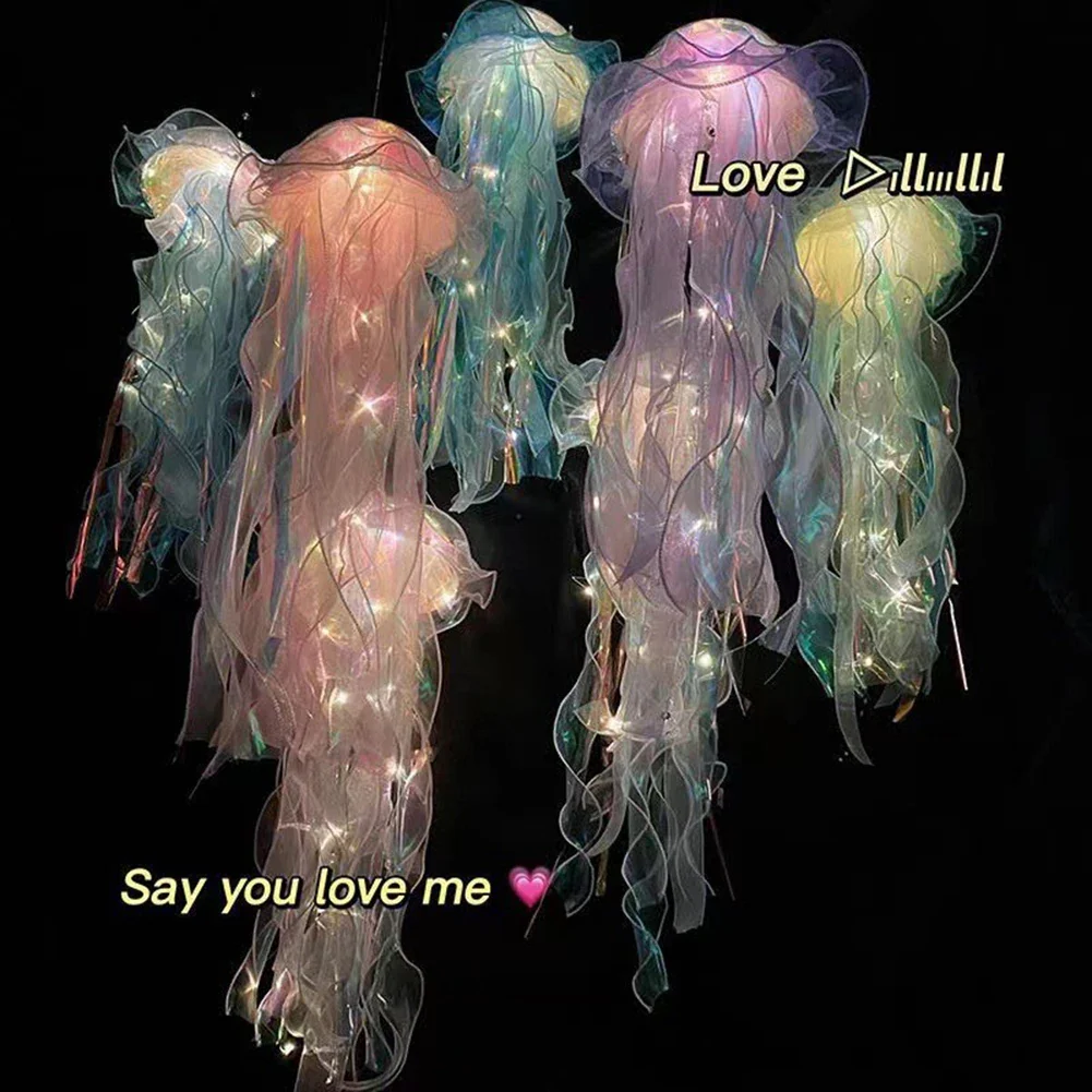1-5PCS LED Jellyfish Lamp Portable Flower Light Girl Room Atmosphere Decoration Lamp Bedroom Night Lamp Home Decoration Decor - Image 10