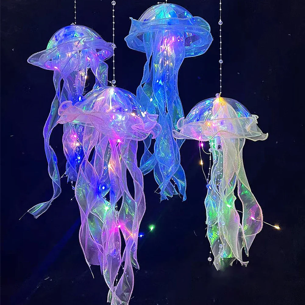 1-5PCS LED Jellyfish Lamp Portable Flower Light Girl Room Atmosphere Decoration Lamp Bedroom Night Lamp Home Decoration Decor - Image 18