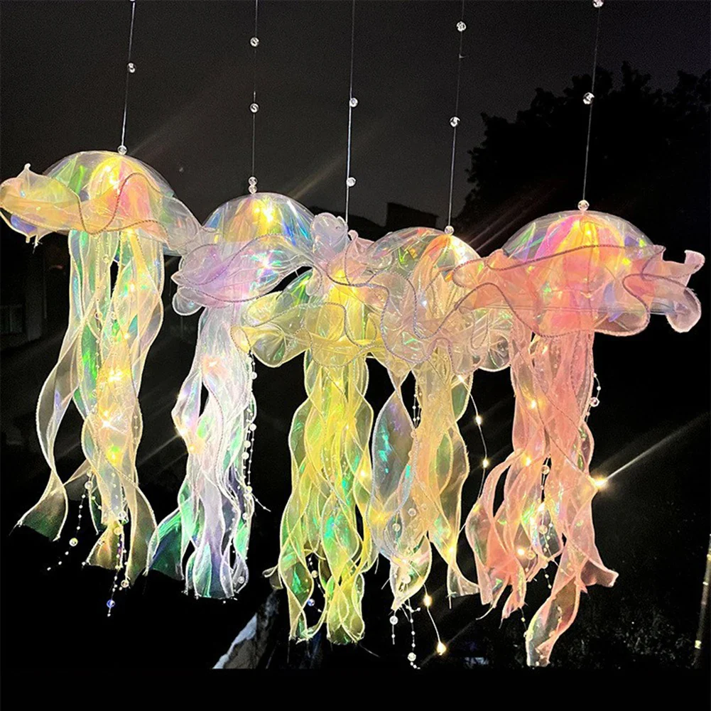 1-5PCS LED Jellyfish Lamp Portable Flower Light Girl Room Atmosphere Decoration Lamp Bedroom Night Lamp Home Decoration Decor - Image 3