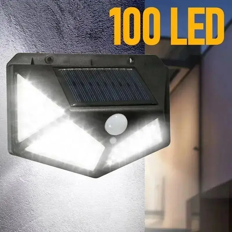 100 LED Outdoor Solar Wall Lamp Waterproof PIR Motion Sensor Solar Powered Sunlight Street Light for Garden Decoration - Image 2
