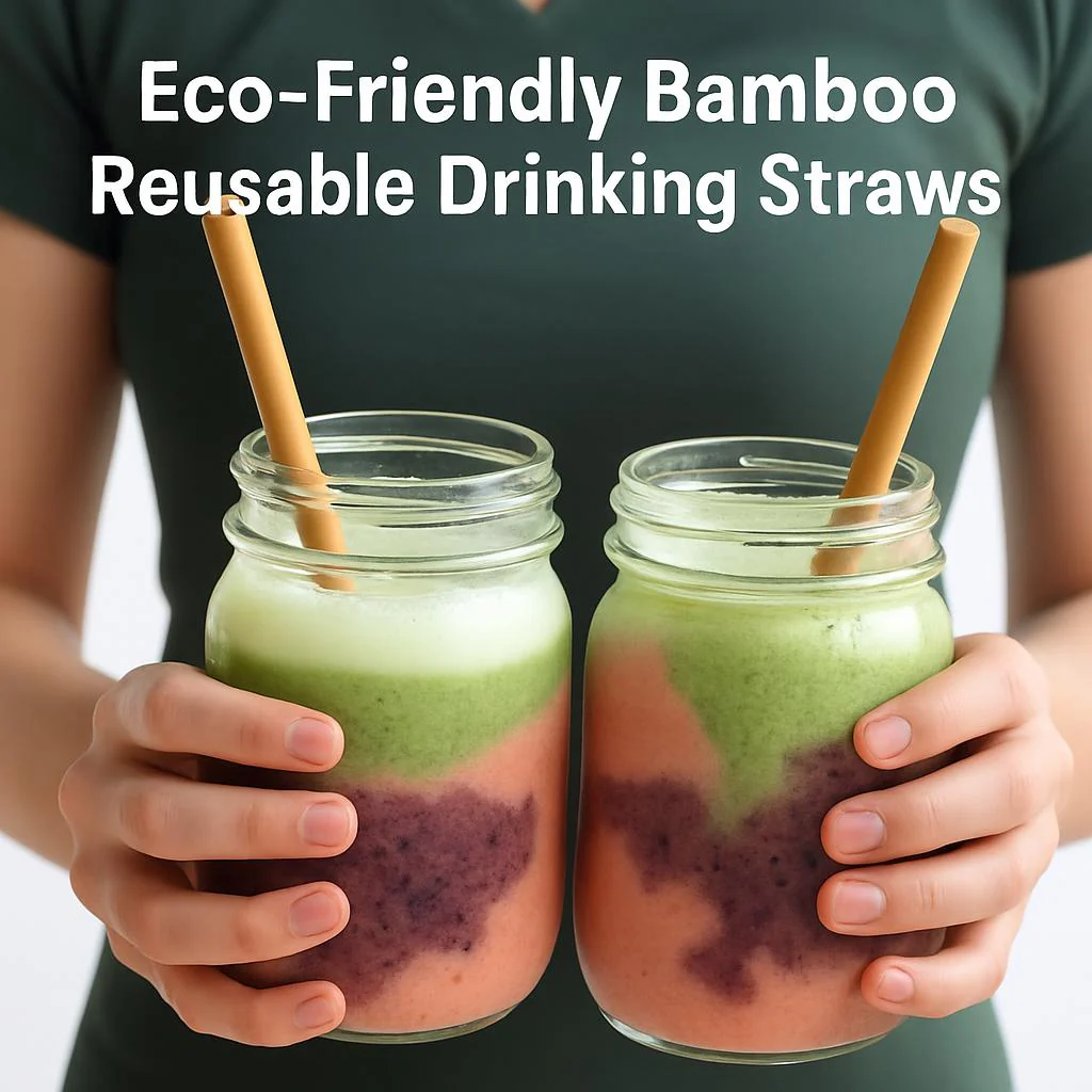 Eco-Friendly Bamboo Reusable Drinking Straws - Sustainable, Biodegradable, Plastic-Free - Image 2