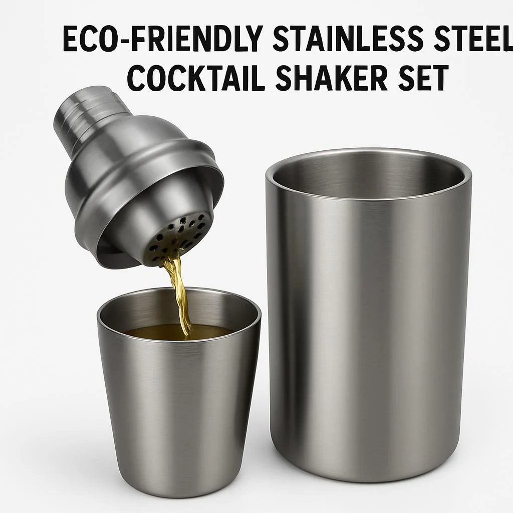 Eco-Friendly Stainless Steel Cocktail Shaker Set - Image 7