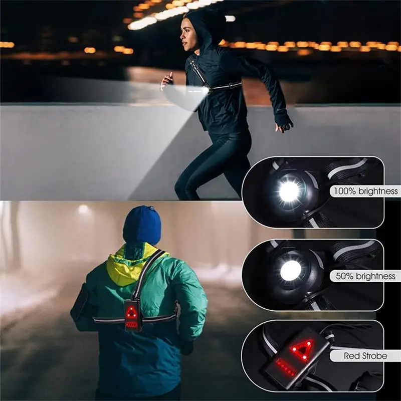 1pc Outdoor  Night Running USB ChargingLights LED Chest Lamp Back Warning Light for Camping Hiking Running Jogging Adventure - Image 3