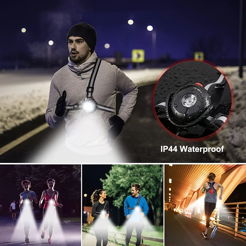 1pc Outdoor  Night Running USB ChargingLights LED Chest Lamp Back Warning Light for Camping Hiking Running Jogging Adventure - Image 7