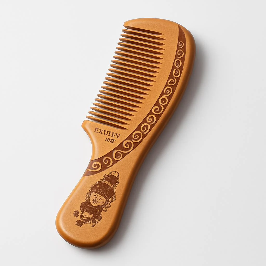 Eco-Friendly Wooden Comb Set with Decorative Engravings - Image 4