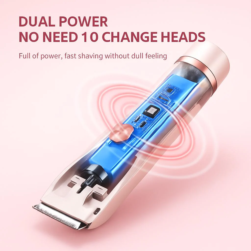 Eco-Friendly Dual-Head Women's Electric Shaver & Trimmer - Image 7