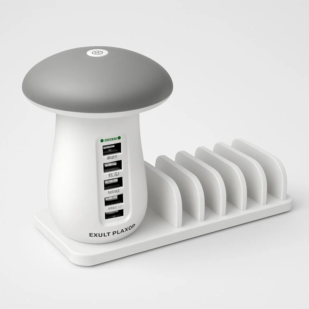 Mushroom LED Lamp with Charging Station - Energy Efficient Desk Light - Image 10