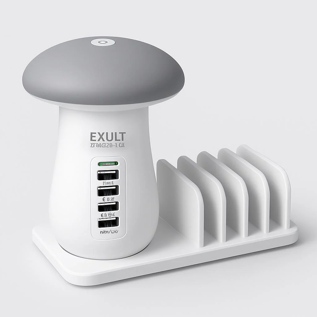 Mushroom LED Lamp with Charging Station - Energy Efficient Desk Light - Image 11