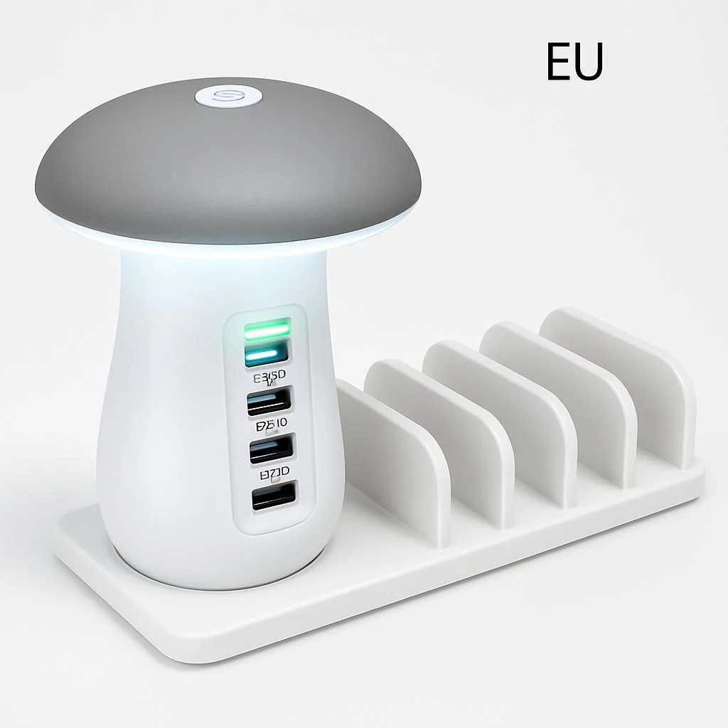 Mushroom LED Lamp with Charging Station - Energy Efficient Desk Light - Image 13