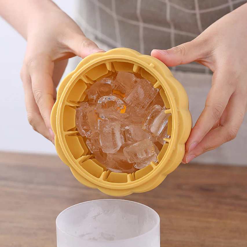 Eco-Friendly Pumpkin-Shaped Yellow Silicone Ice Bucket - Image 14