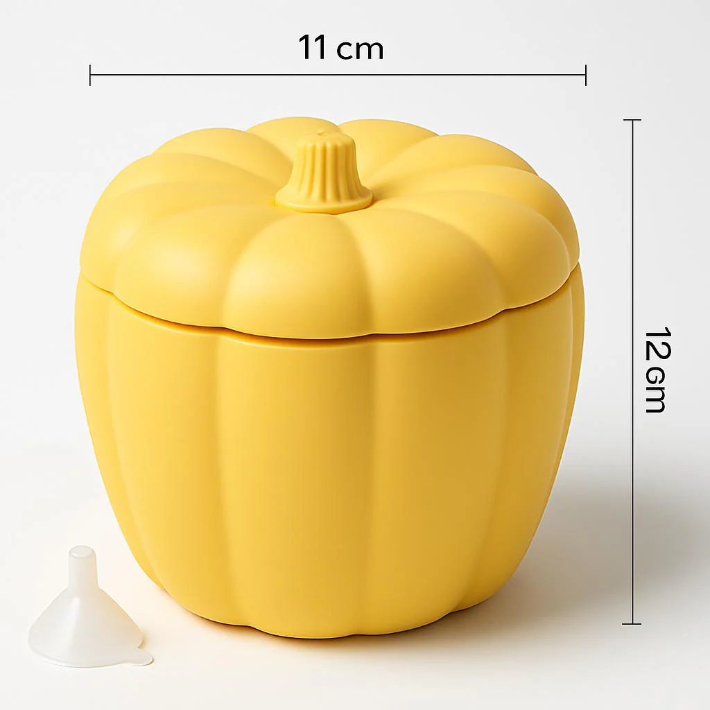 Eco-Friendly Pumpkin-Shaped Yellow Silicone Ice Bucket - Image 5