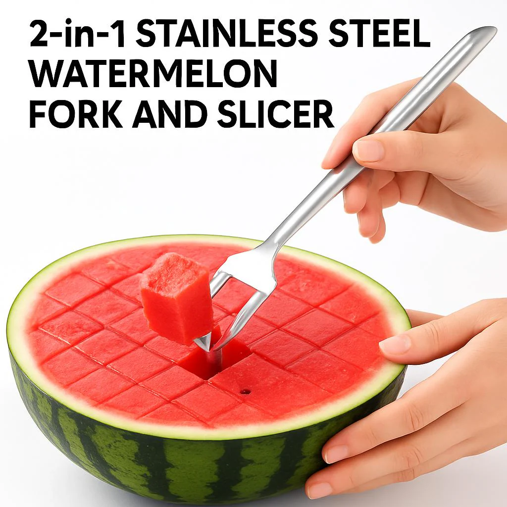 2-in-1 Stainless Steel Watermelon Fork and Slicer - Eco-Friendly Kitchen Tool - Image 4
