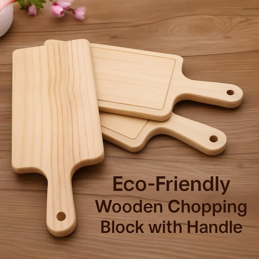 Eco-Friendly Wooden Chopping Block with Handle - Image 5
