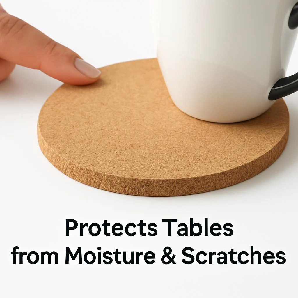 Eco-Friendly Natural Cork Round Coasters - Bulk Pack of 24 - Image 3