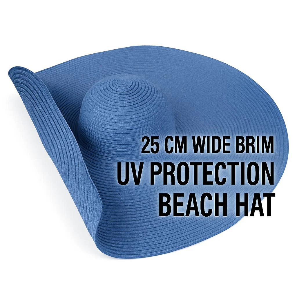 25 cm Wide Brim UV Protection Beach Hat - Image 18
