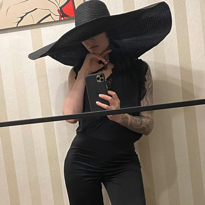 25 cm Wide Brim UV Protection Beach Hat - Image 19