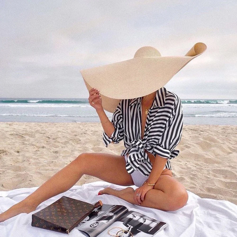 25 cm Wide Brim UV Protection Beach Hat - Image 2