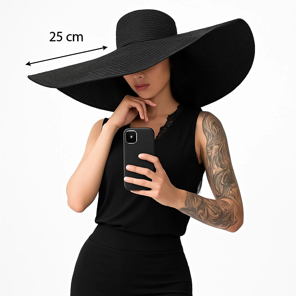 25 cm Wide Brim UV Protection Beach Hat - Image 4