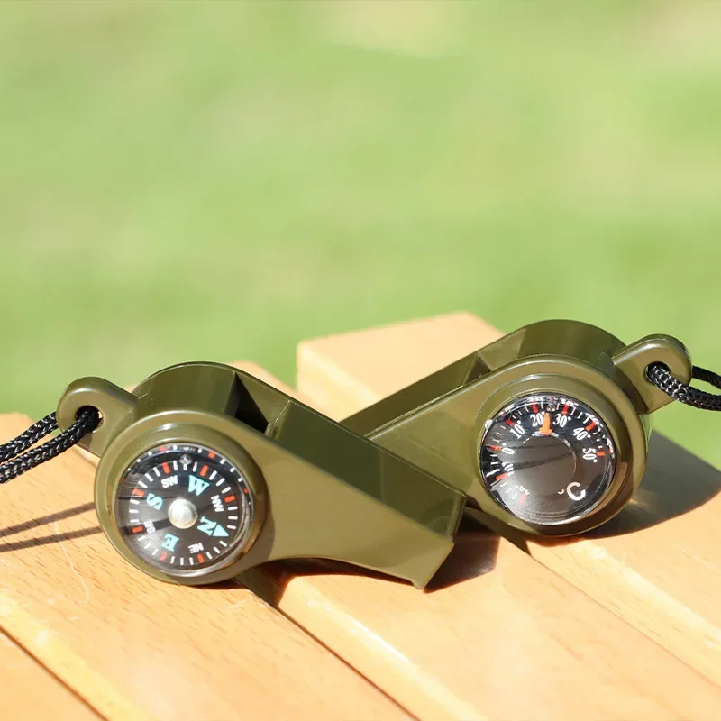 3-in-1 emergency survival whistle, compass, thermometer, referee cheerleading whistle, sports supplies - Image 2