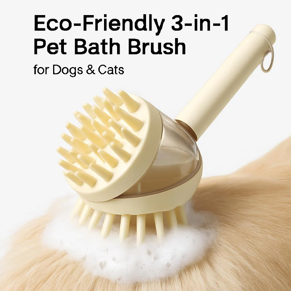 Eco-Friendly 3-in-1 Pet Bath Brush for Dogs & Cats - Image 12