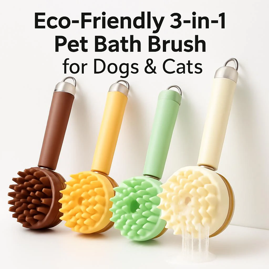 Eco-Friendly 3-in-1 Pet Bath Brush for Dogs & Cats - Image 4