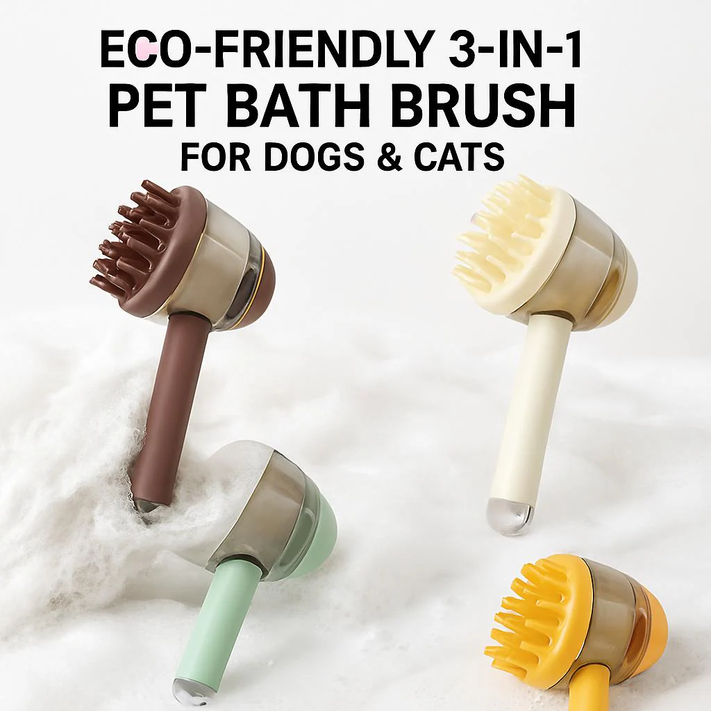 Eco-Friendly 3-in-1 Pet Bath Brush for Dogs & Cats - Image 8
