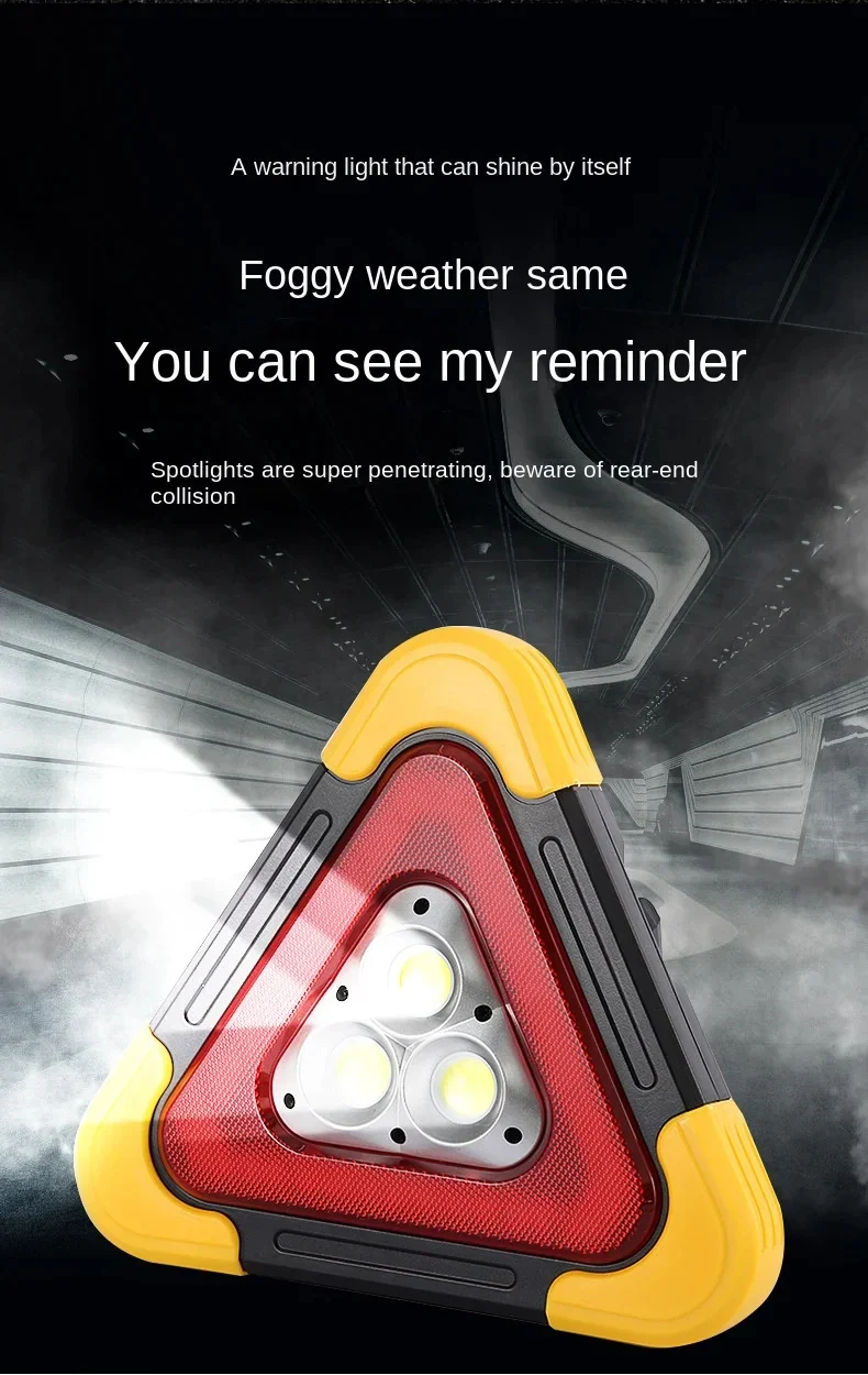 3 in 1 Solar Emergency Triangular Warning Light Safety Emergency Breakdown Alarm Lamp Portable Solar Light For Camping Workin - Image 11