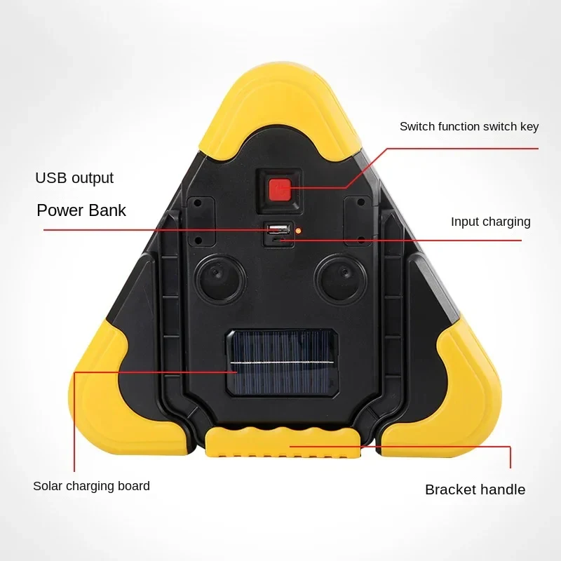 3 in 1 Solar Emergency Triangular Warning Light Safety Emergency Breakdown Alarm Lamp Portable Solar Light For Camping Workin - Image 15