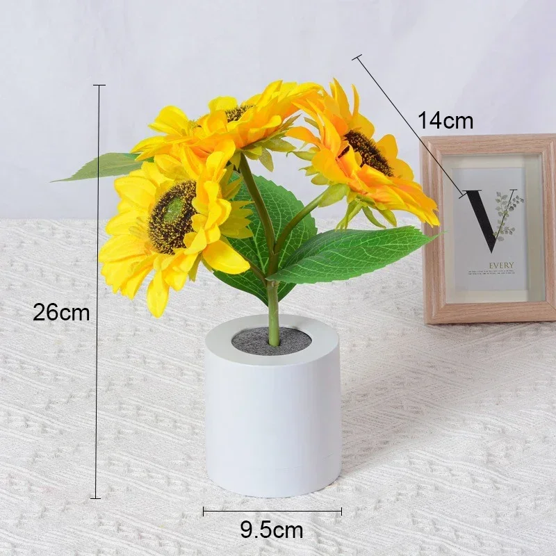 3 LED Night Light Rechargeable Sunflower Lights Interior Lighting Bedroom Bedside Desktop Decoration Table Lamp Night Lamps - Image 22