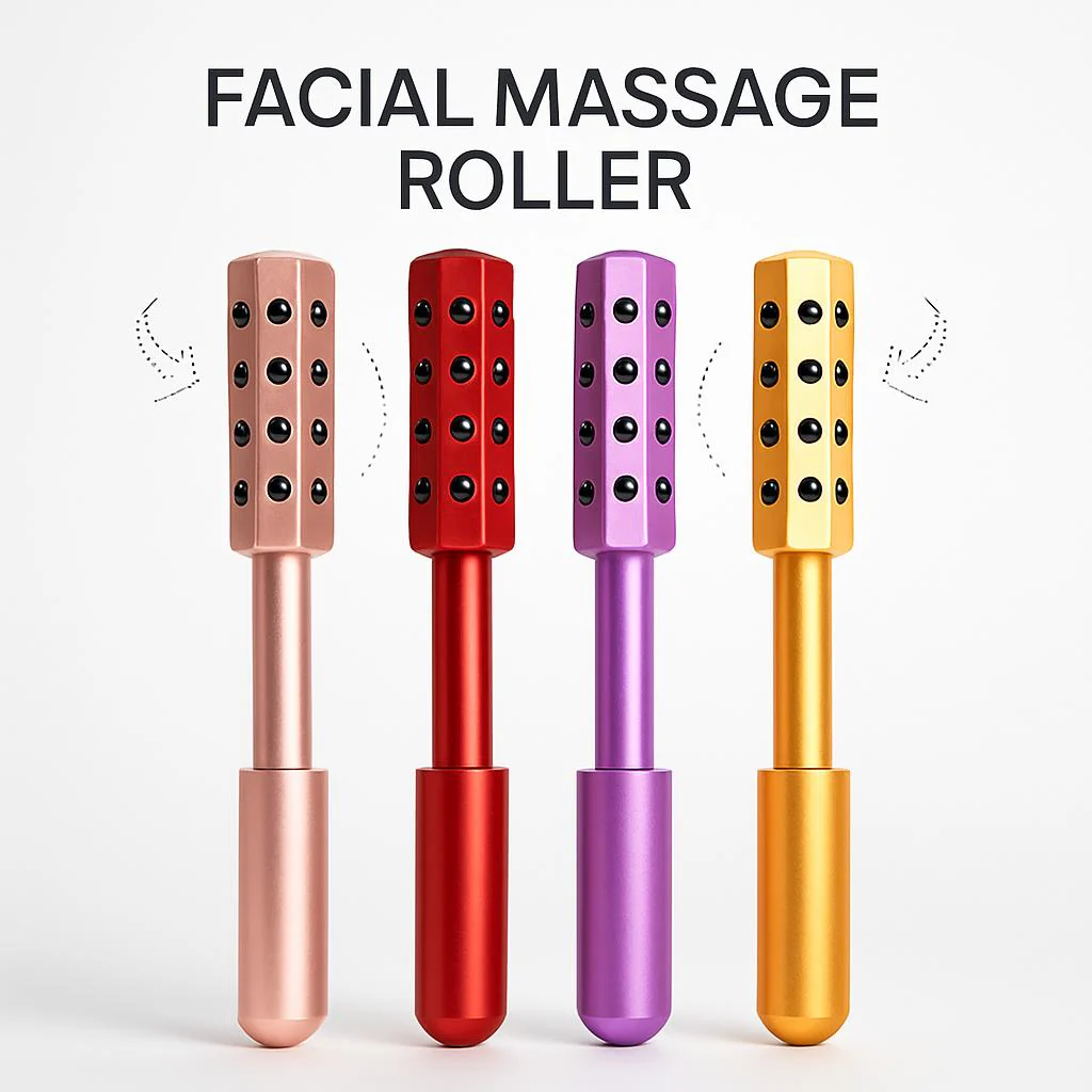 Germanium Beauty Stick Facial Massage Tool - Metallic Pink - Image 8