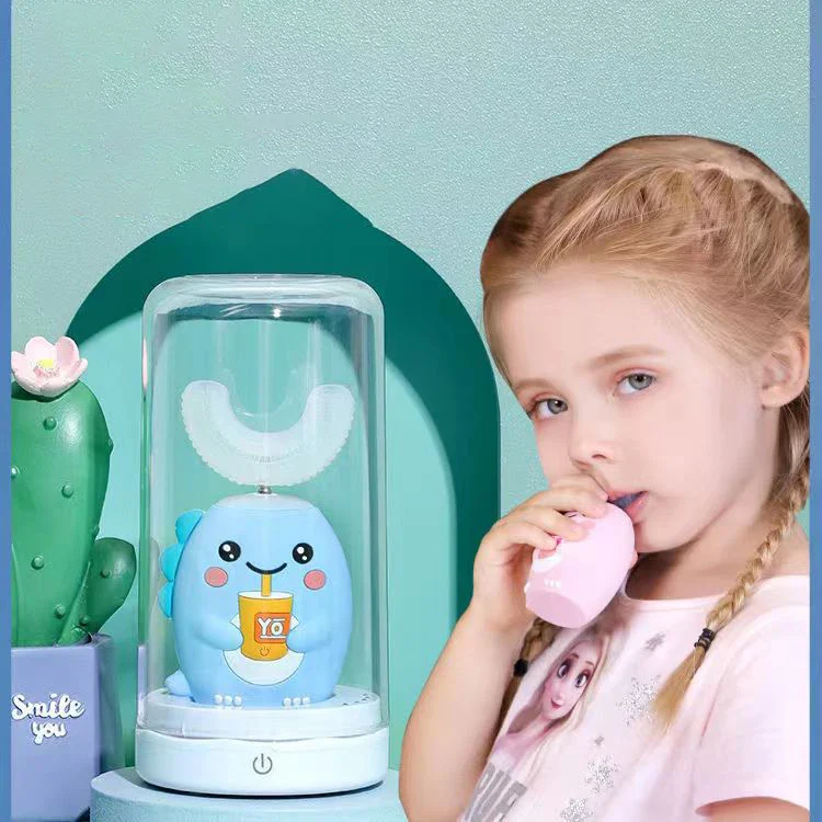 360° Sonic Electric Toothbrush for Kids Children U Shape Automatic Silicone Tooth Brush Smart Timer Rechargeable Blue Light IPX7 - Image 11