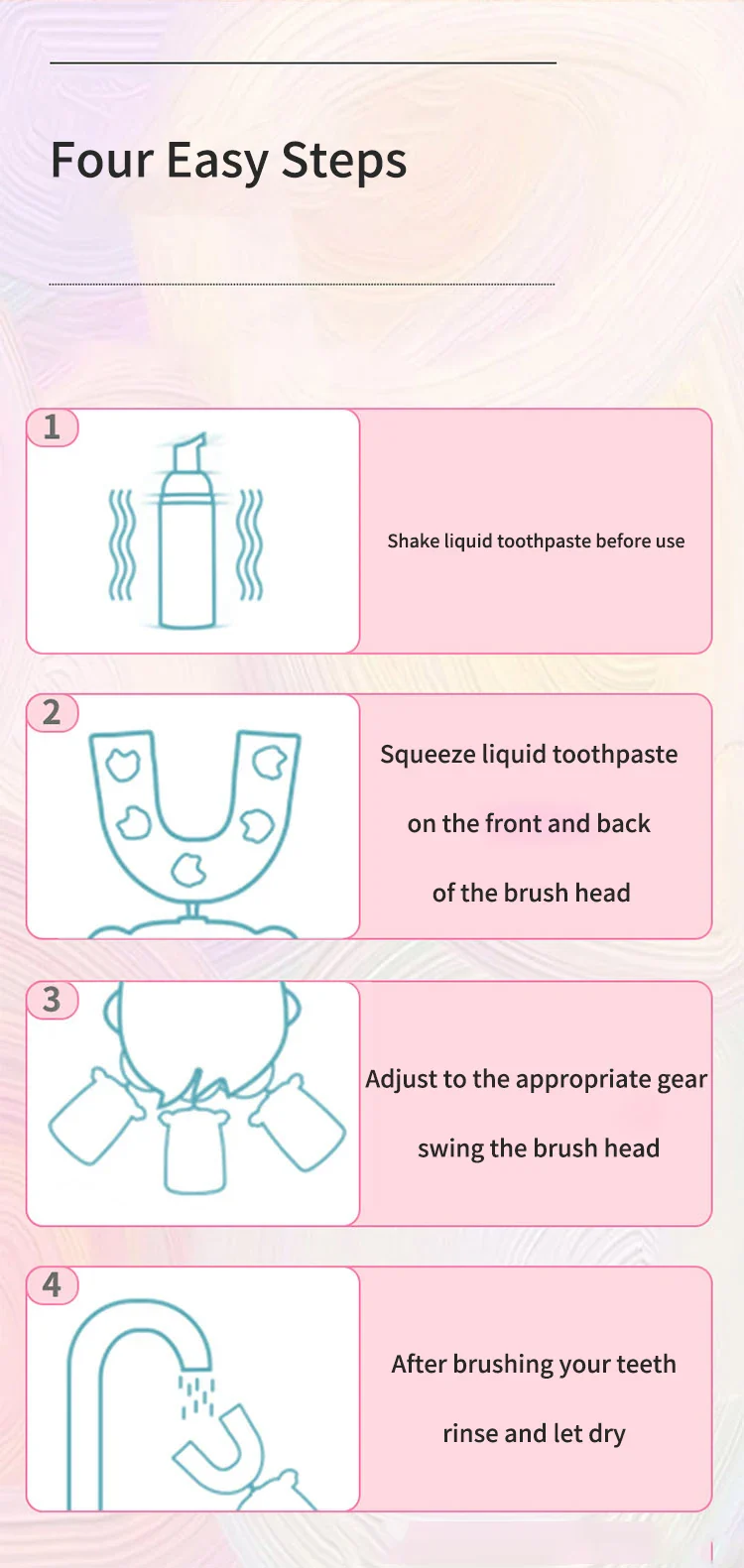 360° Sonic Electric Toothbrush for Kids Children U Shape Automatic Silicone Tooth Brush Smart Timer Rechargeable Blue Light IPX7 - Image 23