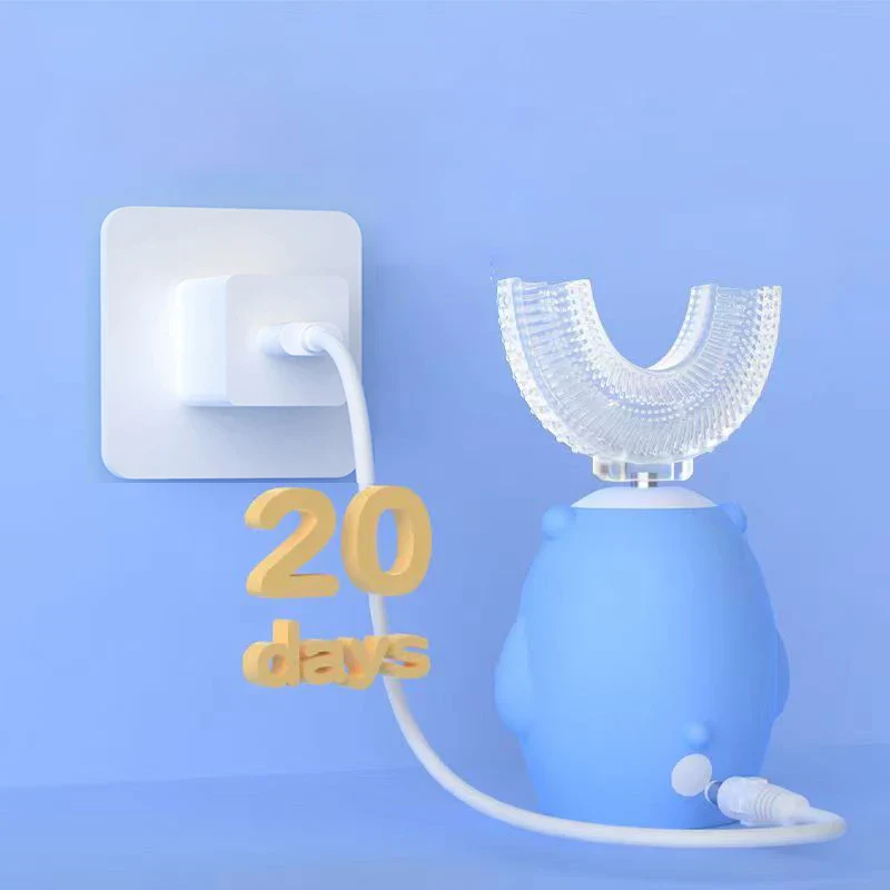 360° Sonic Electric Toothbrush for Kids Children U Shape Automatic Silicone Tooth Brush Smart Timer Rechargeable Blue Light IPX7 - Image 6