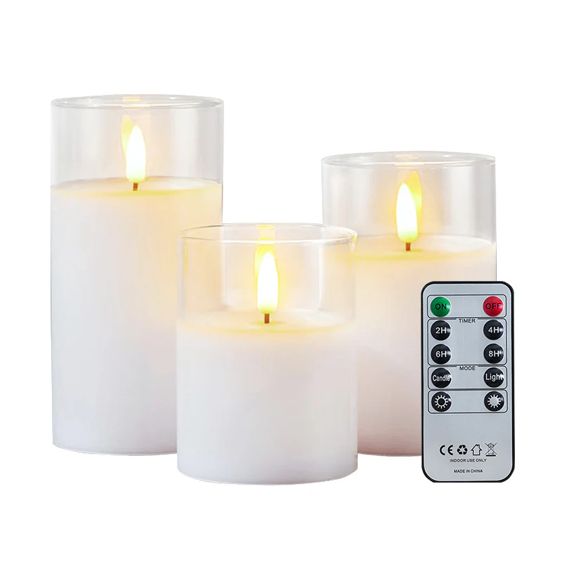 Rechargeable 3D Flame LED Candle (7.5 × 10 cm) – Realistic Glass Flame Effect - Image 2