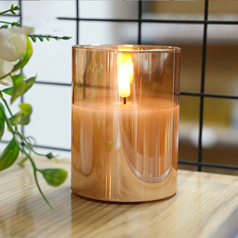 Rechargeable 3D Flame LED Candle (7.5 × 10 cm) – Realistic Glass Flame Effect - Image 3