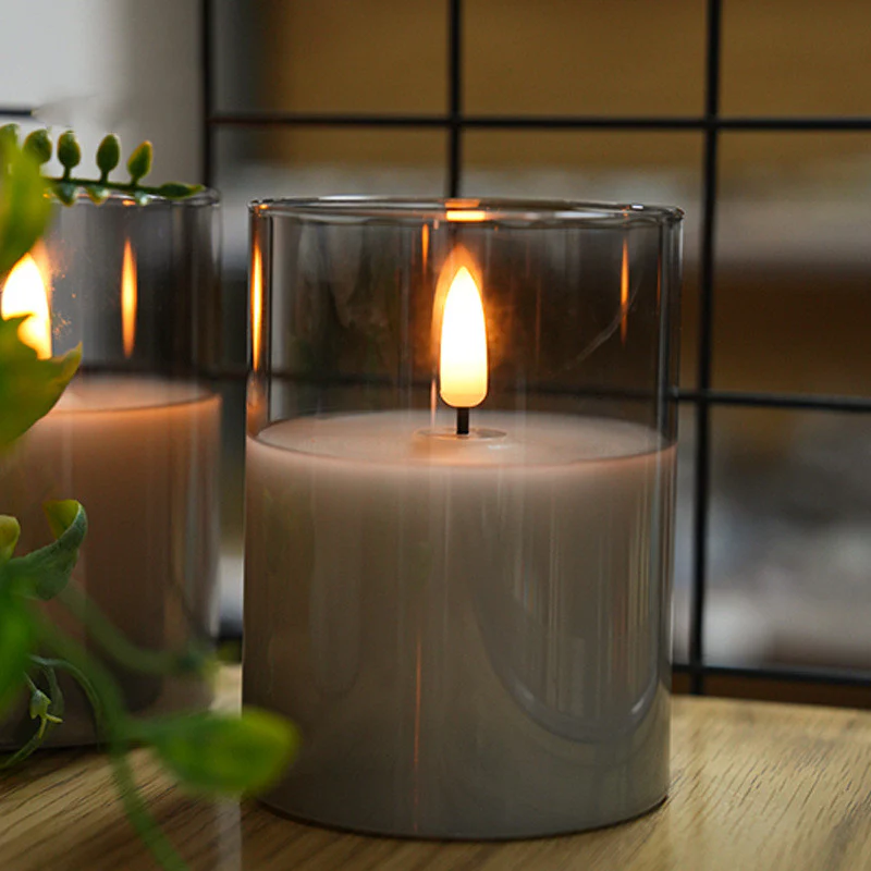 Rechargeable 3D Flame LED Candle (7.5 × 10 cm) – Realistic Glass Flame Effect - Image 4