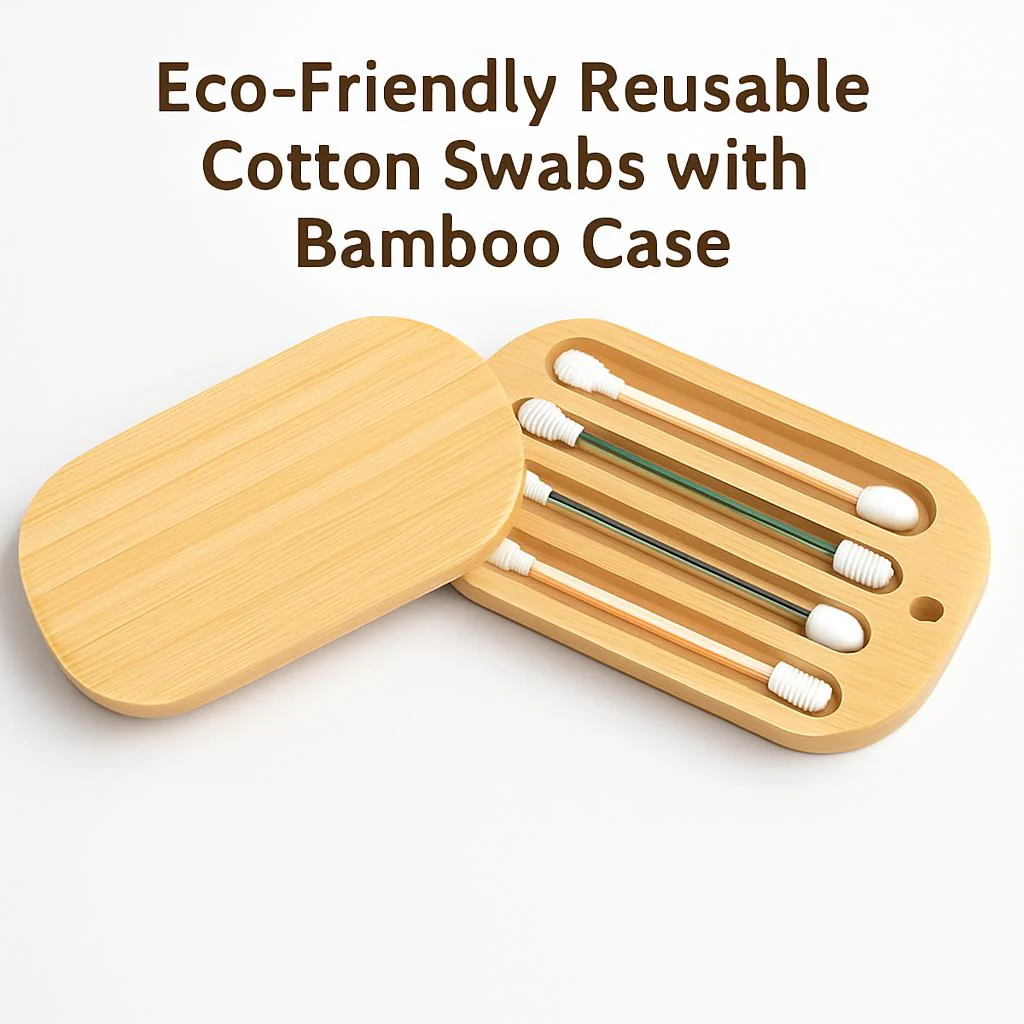 Eco-Friendly Reusable Cotton Swabs with Bamboo Case - Image 4