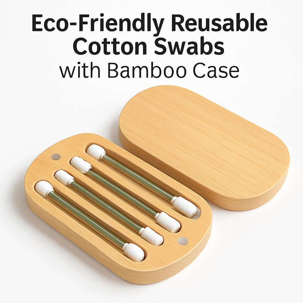 Eco-Friendly Reusable Cotton Swabs with Bamboo Case - Image 5