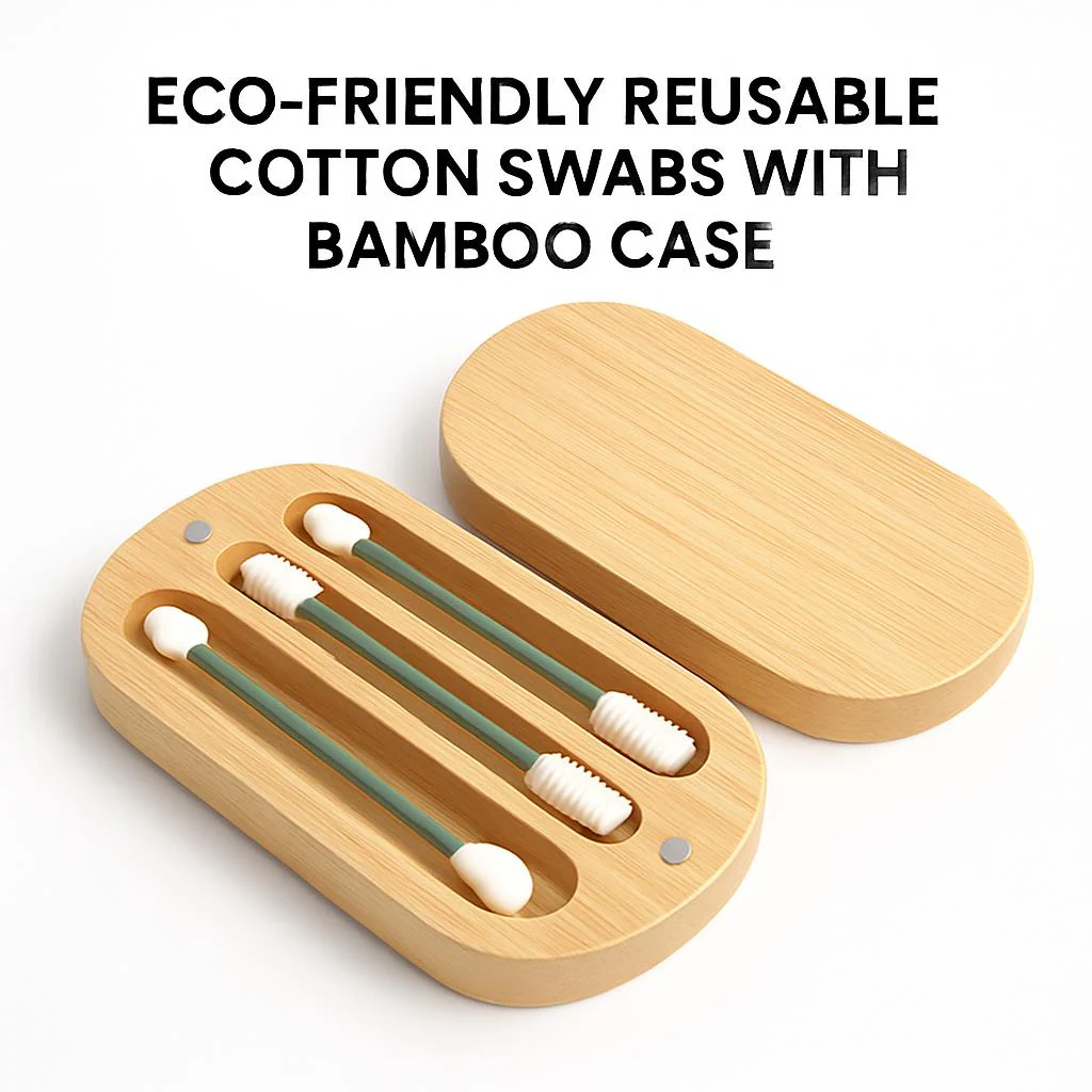 Eco-Friendly Reusable Cotton Swabs with Bamboo Case - Image 7