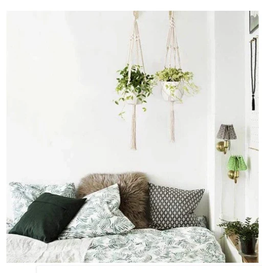 Eco-Friendly Macramé Plant Hangers - Natural Off-White Cotton - Image 20