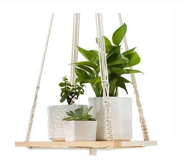 Eco-Friendly Macramé Plant Hangers - Natural Off-White Cotton - Image 21
