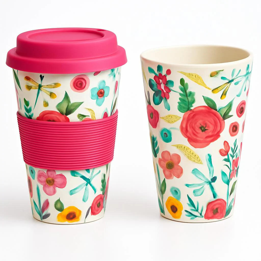 Eco-Friendly Reusable Bamboo Cup 400ml - Image 2