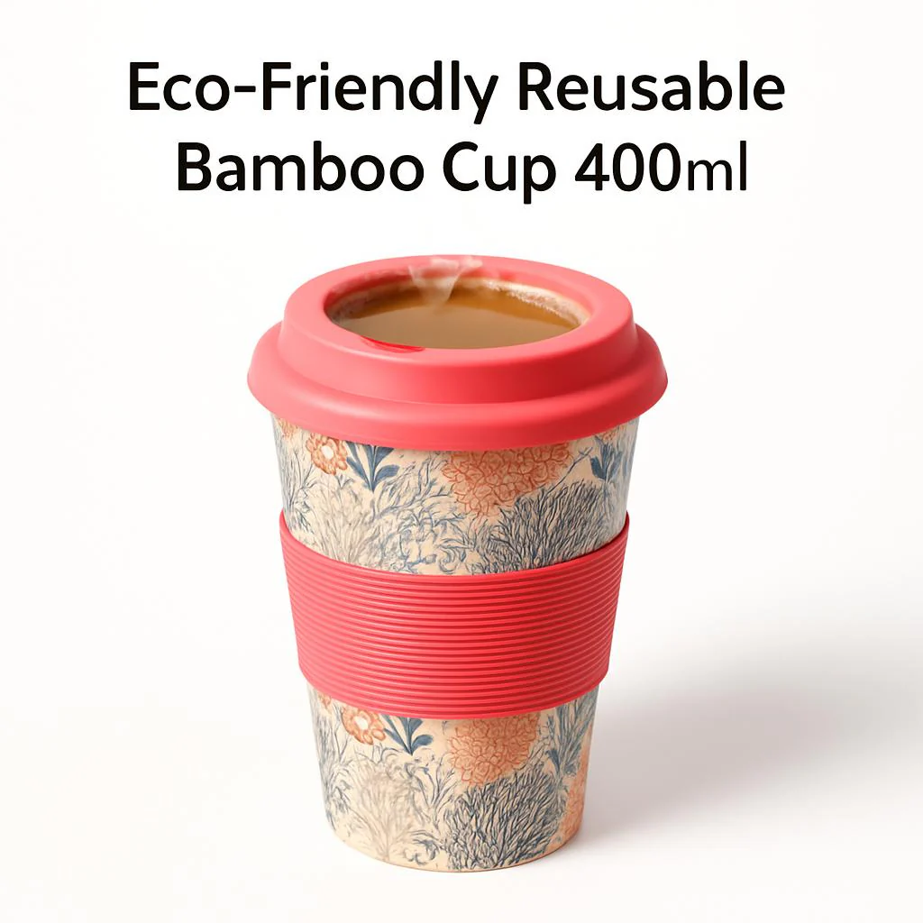 Eco-Friendly Reusable Bamboo Cup 400ml - Image 7