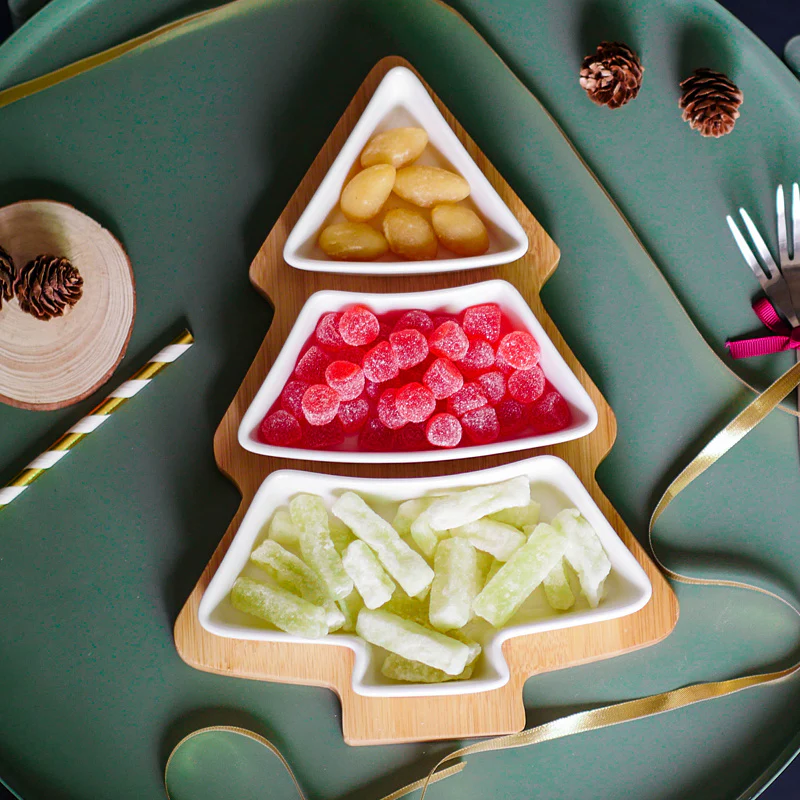Eco-Friendly Bamboo Christmas Tree Serving Platter - Image 13