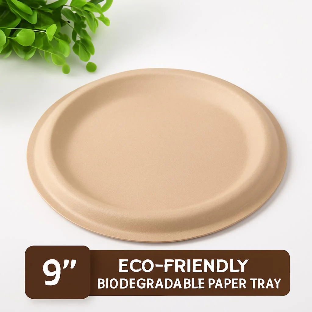 Eco-Friendly Biodegradable Paper Trays - 6, 7, 9 Inch (50 Pack) - Image 3