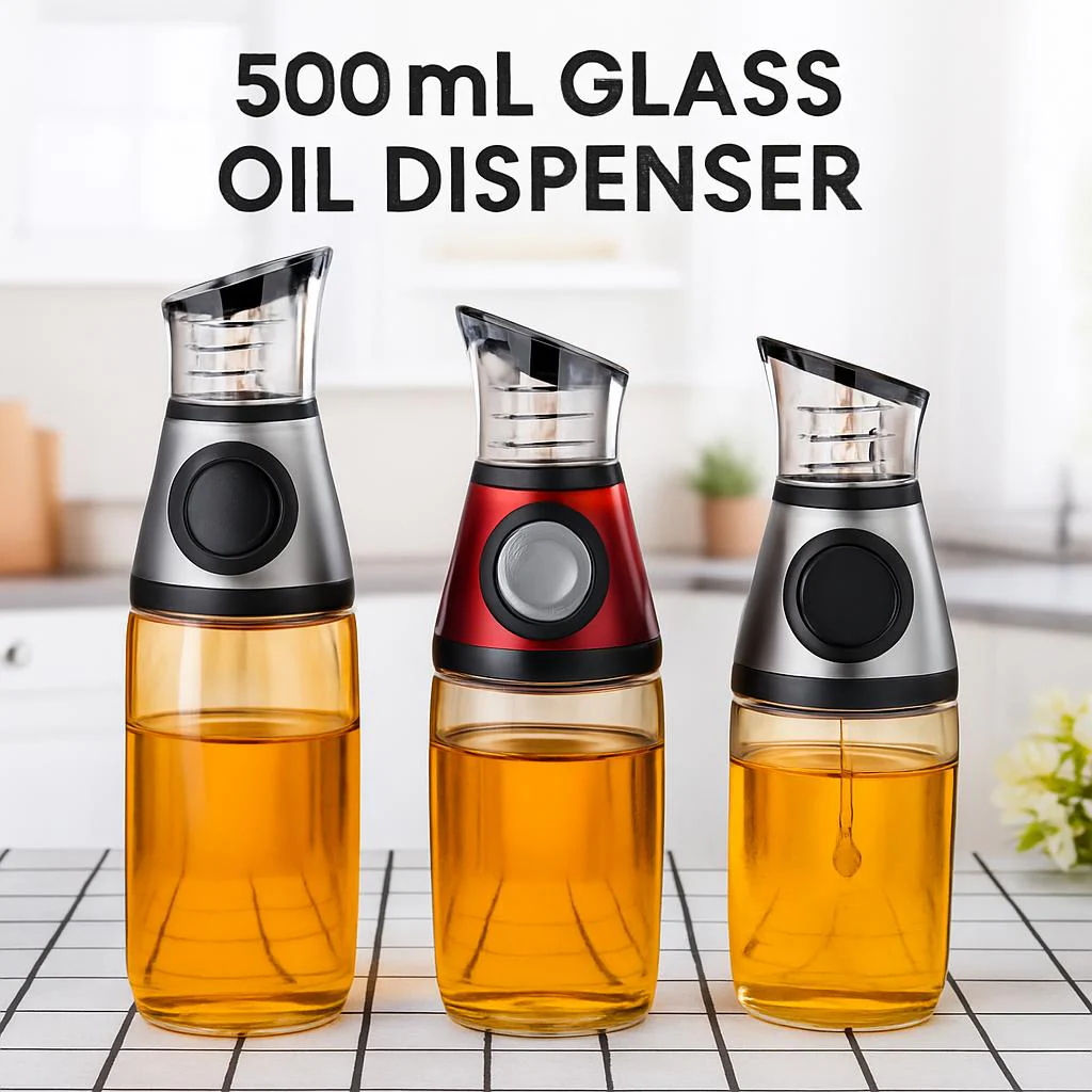 Eco-Friendly 500ml Glass Oil Dispenser for Kitchen - Image 2