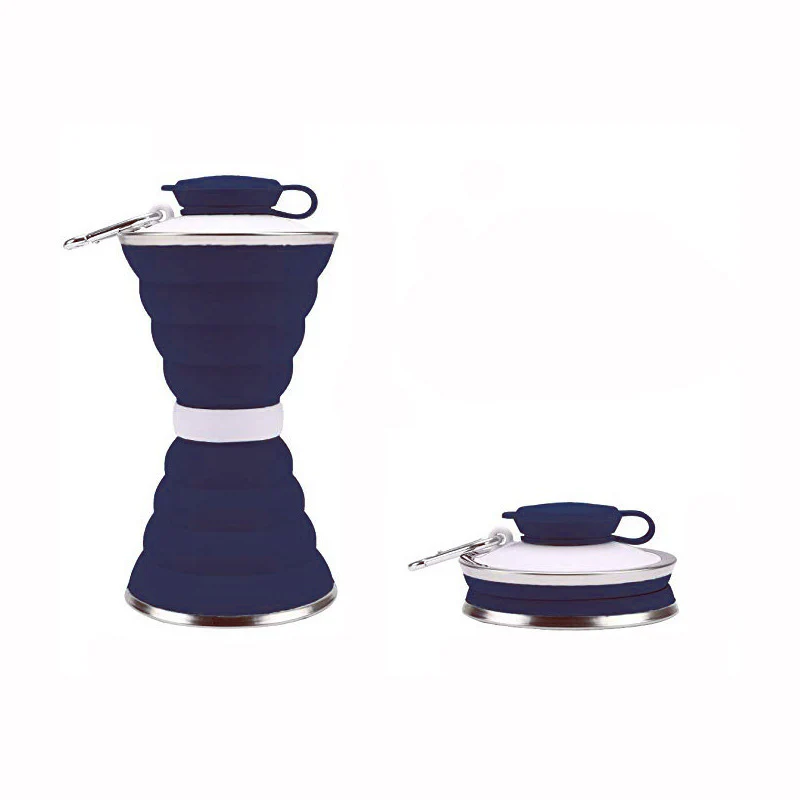 Light Blue Collapsible Silicone Water Bottle - Eco-Friendly & Space-Saving - Image 28