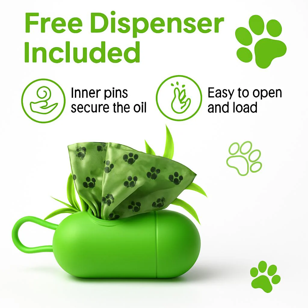 Eco-Friendly Biodegradable Dog Waste Bags - Green Paw Print Design - Image 10