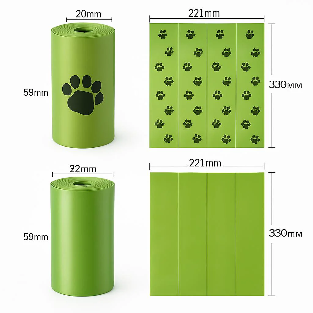 Eco-Friendly Biodegradable Dog Waste Bags - Green Paw Print Design - Image 5